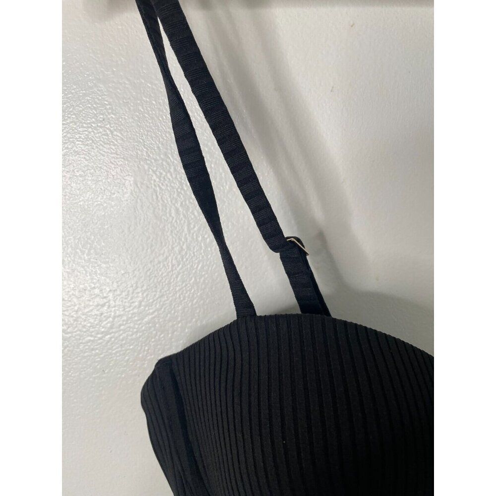 Madewell Balconette Bikini Top Womens Medium Black Ribbed Underwire Swimwear - Picture 5 of 9